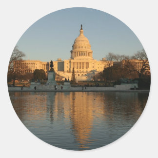 US-Hauptstadt Gebäude Sunset Runder Aufkleber