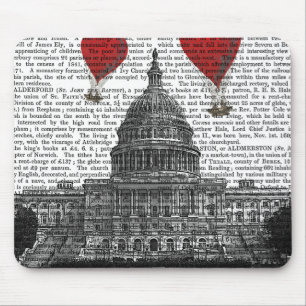 US-Hauptstadt Gebäude und Red Hot Air Balloons Mousepad