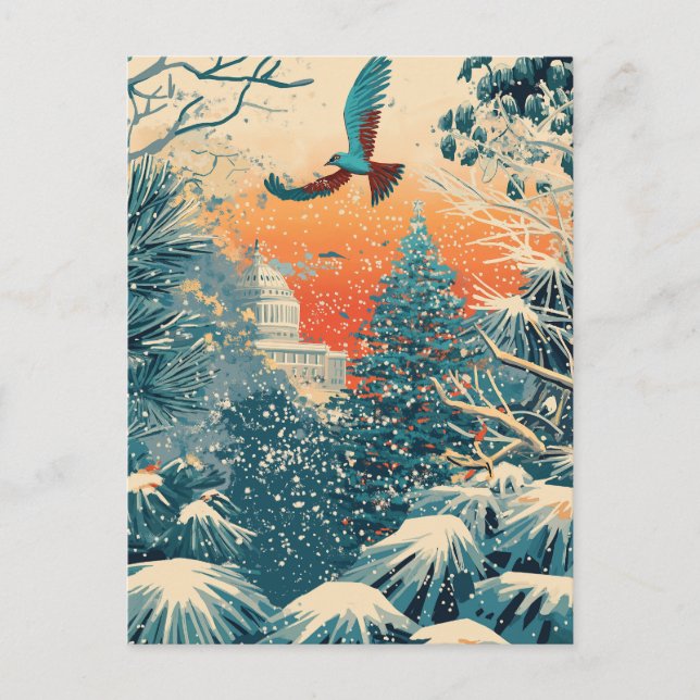 US Hauptstadt Hill Weihnachtsbaum Weihnachtskarte, Postkarte (Vorderseite)