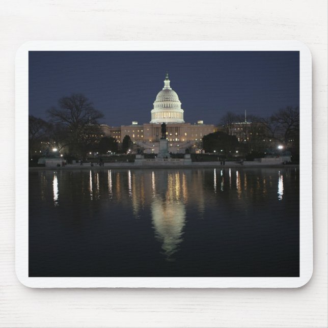 US-Hauptstadts-Gebäude-Nacht Mousepad (Vorne)