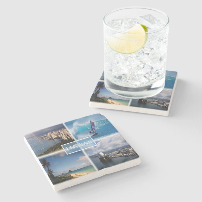 US Hawaii - Honolulu-Sicht - The Perouse - Lanikai Steinuntersetzer (Seitenansicht)