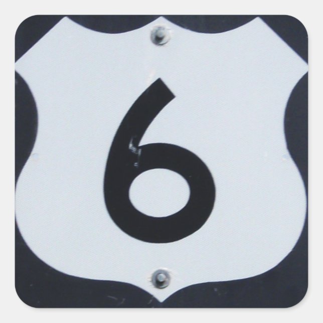 US Highway 6 Road Sign Sticker (Vorderseite)