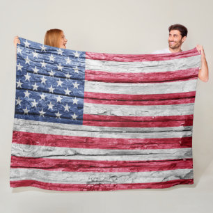 US-Holzflagge Fleecedecke