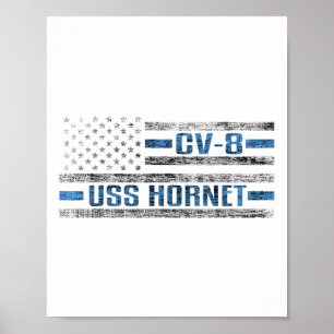 US Hornet Wwii Aircraft Carrier Cv-8 US Army Poster