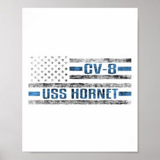 US Hornet Wwii Aircraft Carrier Cv-8 US Army Poster
