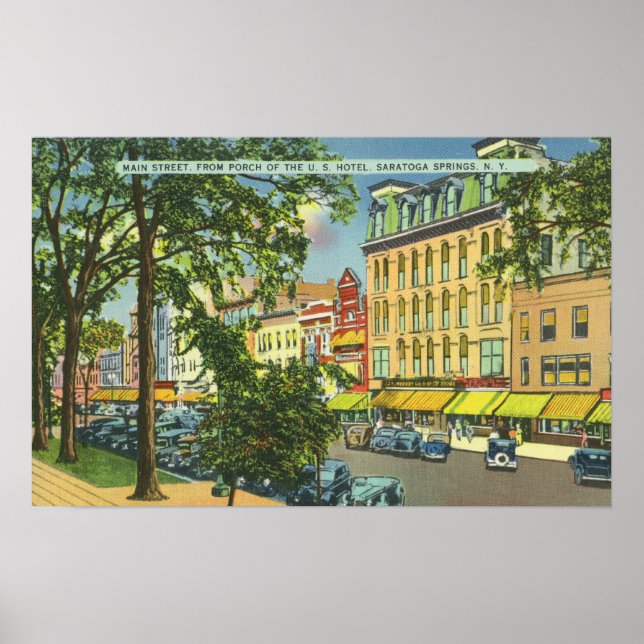 US Hotel Porch Blick auf die Hauptstraße Poster (Vorne)