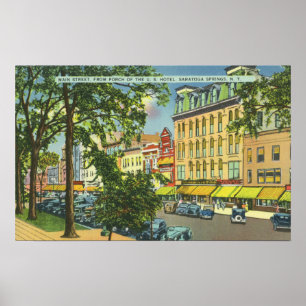 US-Hotel-Portal-Ansicht der Hauptstraße Poster