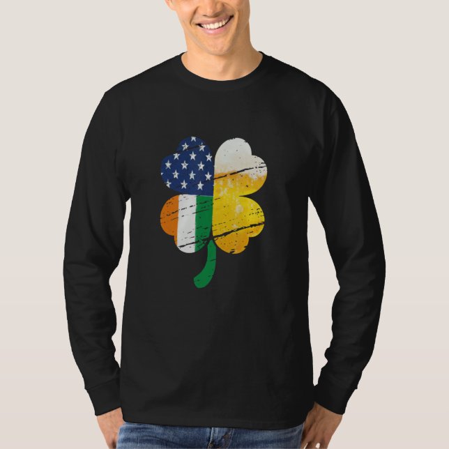 US Irish Flag Drinking Beer T-Shirt (Vorderseite)