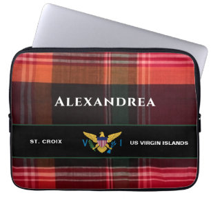 US Jungferninseln Flagge St. Croix Madras Custom  Laptopschutzhülle