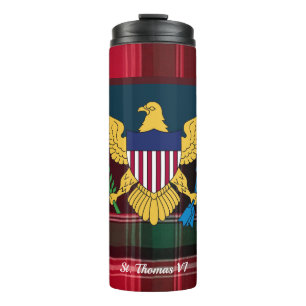 US Jungferninseln Flagge USVI St. Thomas Madras Thermosbecher