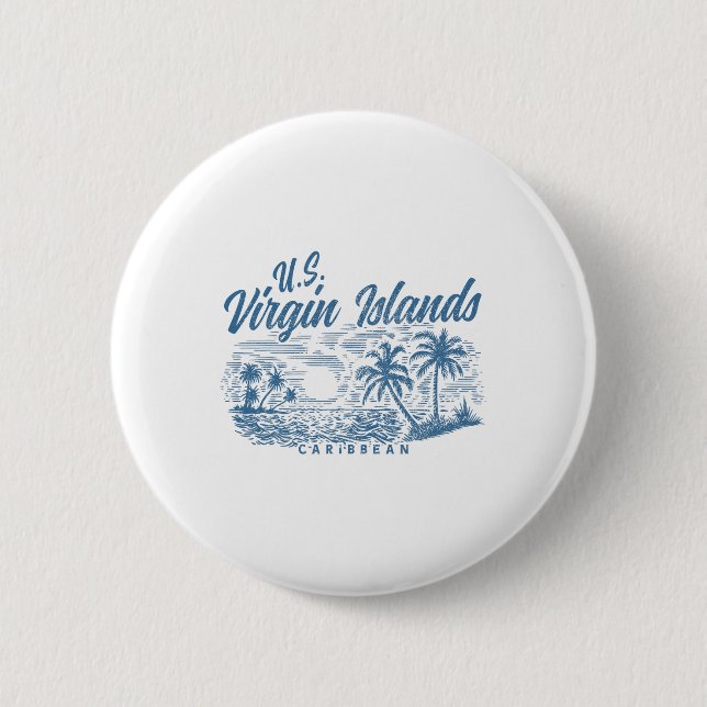 Us Jungferninseln Pride Beach Urlaub Usvi Vintage Button (Vorderseite)