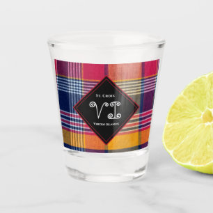 US Jungferninseln St. Croix USVI Madras Muster Schnapsglas