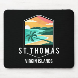 US Jungferninseln Strand Sonnenuntergang Palme St Mousepad