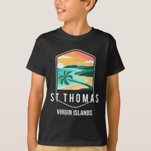 Us Jungferninseln Strand Sonnenuntergang Palme St T-Shirt