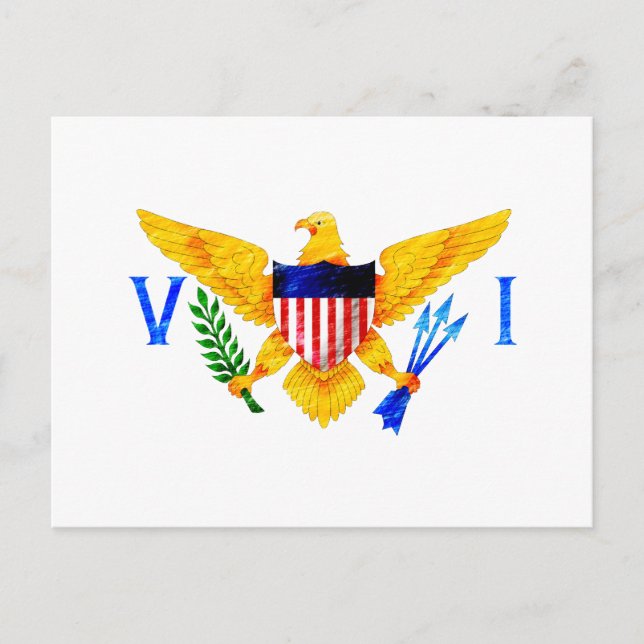 US JUNGFRAU INSELN FLAG POSTKARTE (Vorderseite)