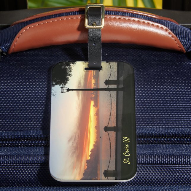 US-Jungfrau-Inseln Sunset Tropical Caribbean Gepäckanhänger (Vorderseite Insitu 2)