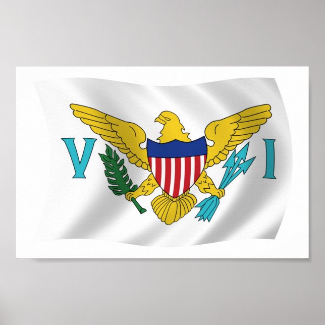 US Jungfrau Islands Flag Poster Print (Vorne)