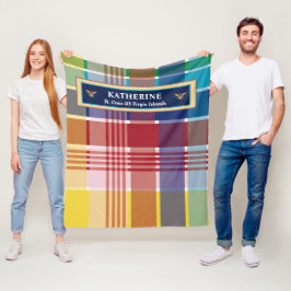 US Jungfrau Islands Flag St. Croix Madras Custom Fleecedecke