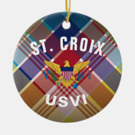 US Jungfrau Islands Flag St. Croix Madras Keramik Ornament