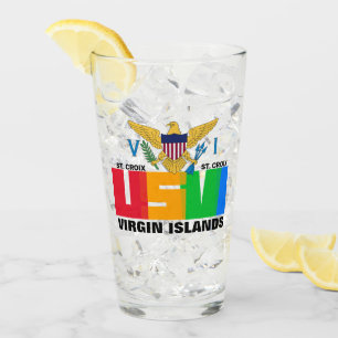 US Jungfrau Islands Flag St. Croix USVI Karibik Glas