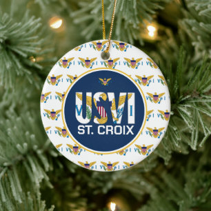 US Jungfrau Islands Flag St. Croix USVI Karibik Keramik Ornament