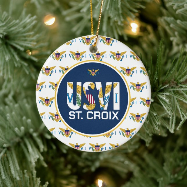 US Jungfrau Islands Flag St. Croix USVI Karibik Keramik Ornament (Baum)