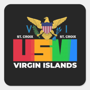 US Jungfrau Islands Flag St. Croix USVI Karibik Quadratischer Aufkleber