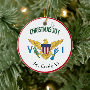 US Jungfrau Islands Flag St. Croix USVI Keramik Ornament