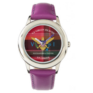 US Jungfrau Islands Flag St. Croix USVI Madras Armbanduhr