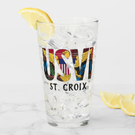 US Jungfrau Islands Flag St. Croix USVI Madras Glas