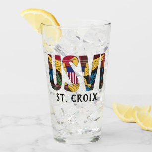 US Jungfrau Islands Flag St. Croix USVI Madras Glas