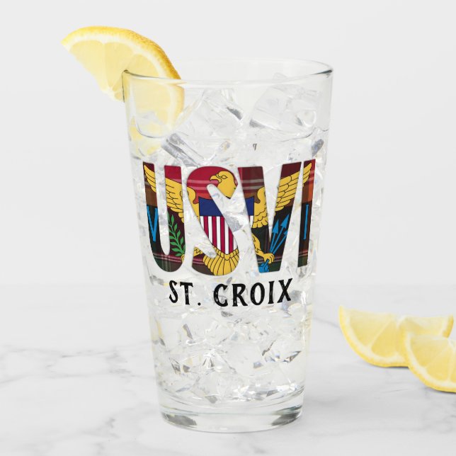 US Jungfrau Islands Flag St. Croix USVI Madras Glas (Vorderseite Ice)