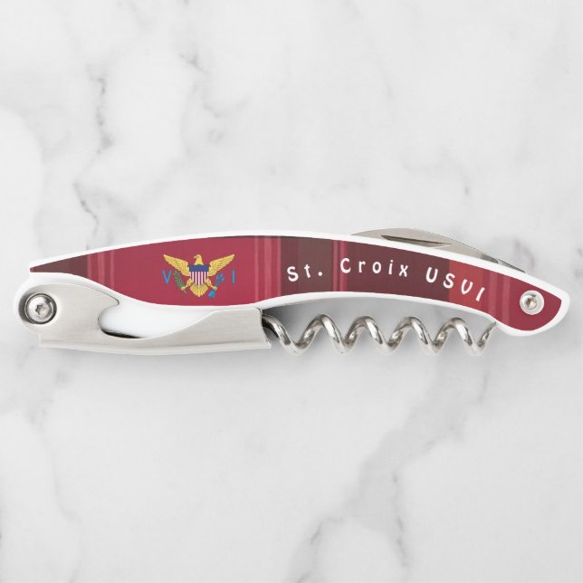 US Jungfrau Islands Flag St. Croix USVI Madras Kellnermesser (Vorderseite)