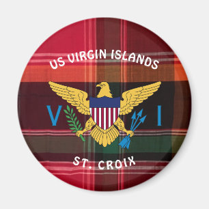 US Jungfrau Islands Flag St. Croix USVI Madras Magnet