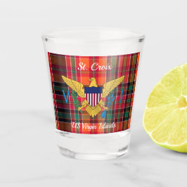 US Jungfrau Islands Flag St. Croix USVI Madras Schnapsglas