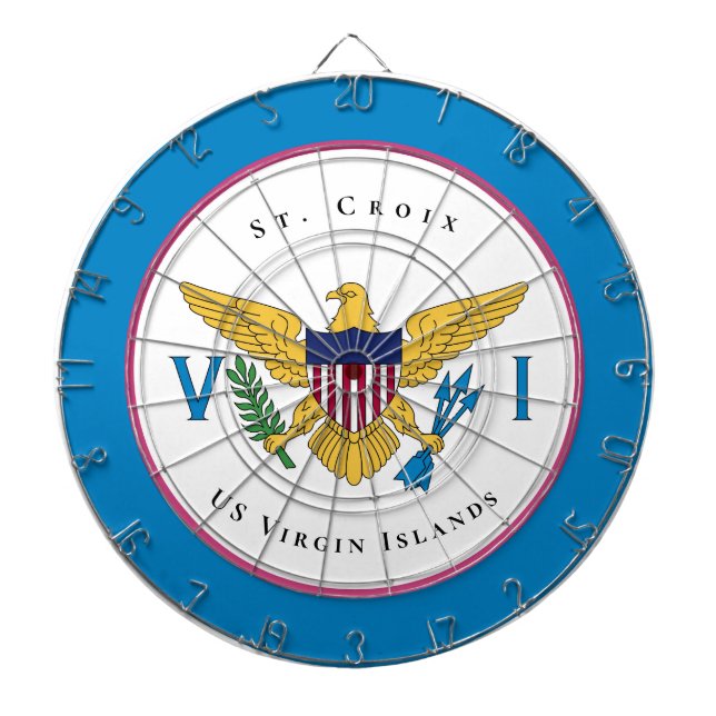 US Jungfrau Islands Flag St. Croix USVI Personaliz Dartscheibe (vorne)