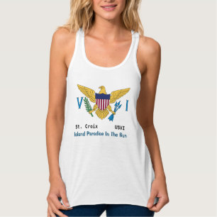 US Jungfrau Islands Flag St. Croix USVI Personaliz Tank Top