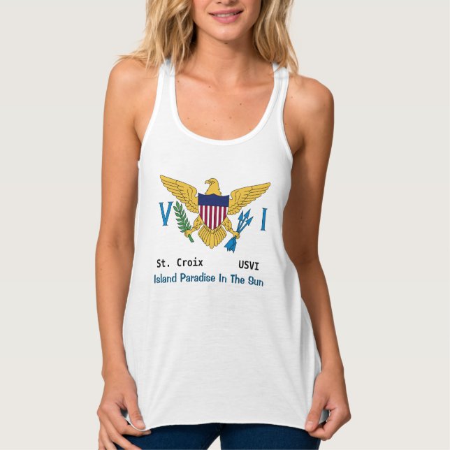US Jungfrau Islands Flag St. Croix USVI Personaliz Tank Top (Vorderseite)