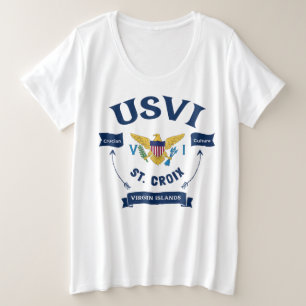US Jungfrau Islands Flag St. Croix USVI Tropical Große Größe T-Shirt