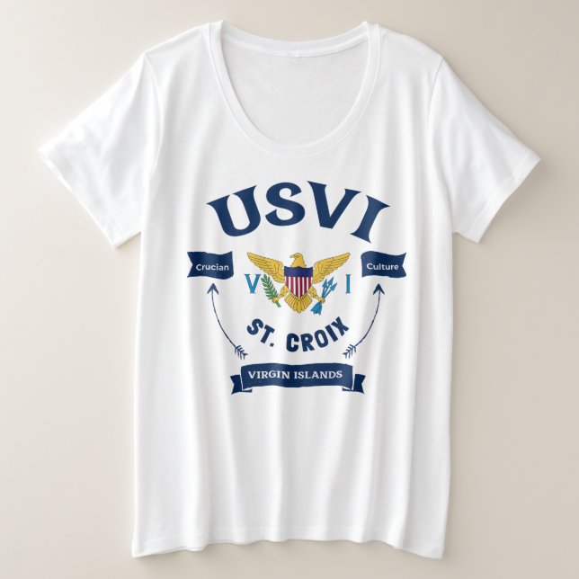 US Jungfrau Islands Flag St. Croix USVI Tropical Große Größe T-Shirt (Design vorne)