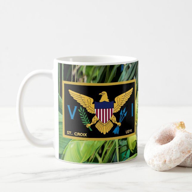 US Jungfrau Islands Flag St. Croix USVI Tropical Kaffeetasse (Mit Donut)