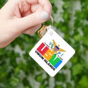 US Jungfrau Islands Flag St. Croix USVI Tropical Schlüsselanhänger