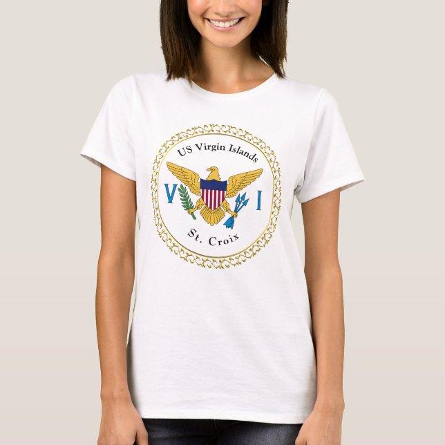 US Jungfrau Islands Flag St. Croix USVI Tropical T-Shirt (Vorderseite)