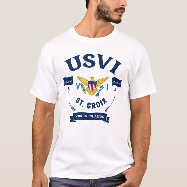 US Jungfrau Islands Flag St. Croix USVI Tropical T-Shirt (Vorderseite)