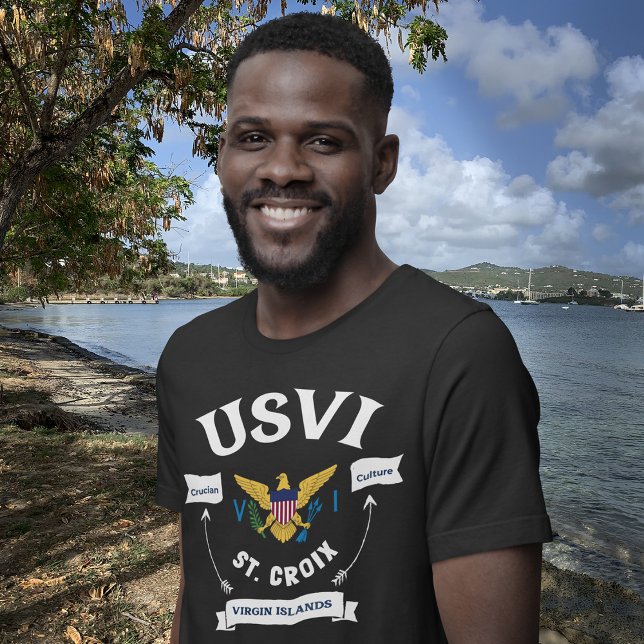 US Jungfrau Islands Flag St. Croix USVI Tropical T-Shirt (Von Creator hochgeladen)