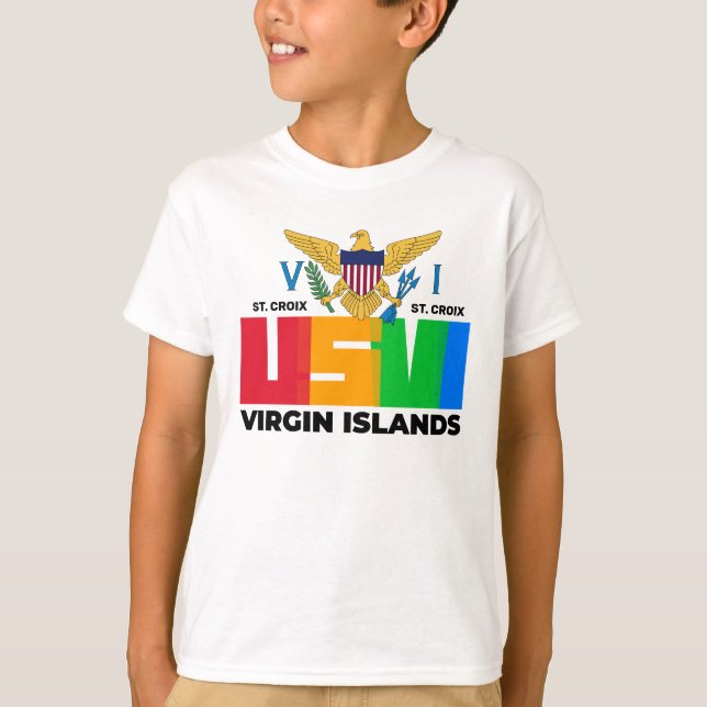 US Jungfrau Islands Flag St. Croix USVI Tropical T-Shirt (Vorderseite)