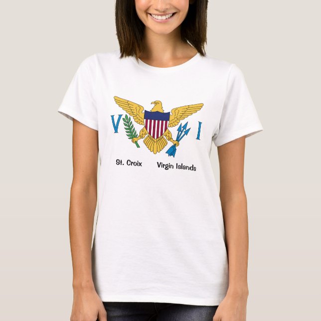 US Jungfrau Islands Flag St. Croix USVI Tropical T-Shirt (Vorderseite)