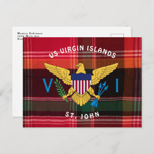 US Jungfrau Islands Flag St. John USVI Postkarte