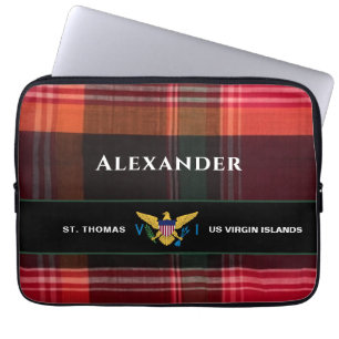 US Jungfrau Islands Flag St. Thomas Madras Custom Laptopschutzhülle