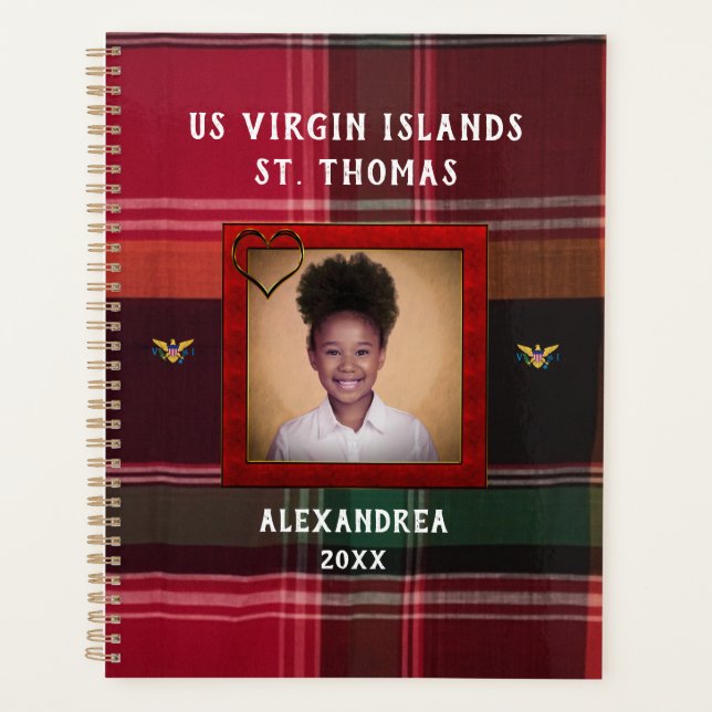 US Jungfrau Islands Flag St. Thomas Madras Custom Planer (Vorderseite)